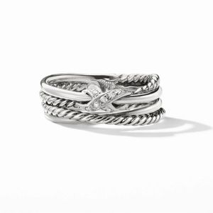 David Yurman X Crossover Band with Pavé Diamonds